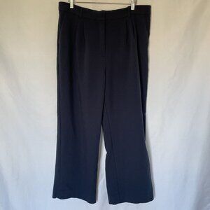 Abercrombie & Fitch Women's Navy Pleated Trousers Size 34/18 L pockets